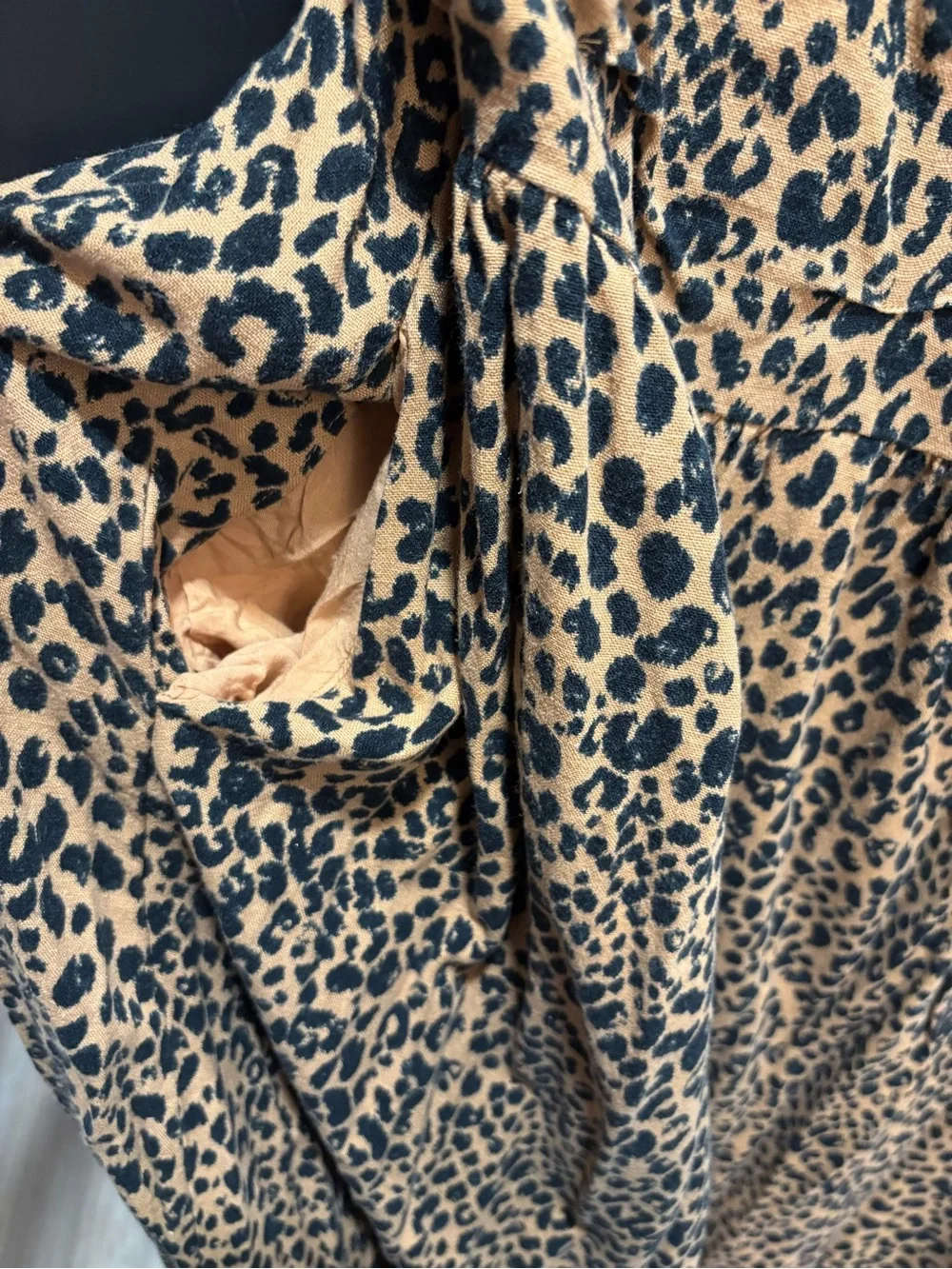 Leopard Print Women’s Maxi Strapless Dress - Tan & Black